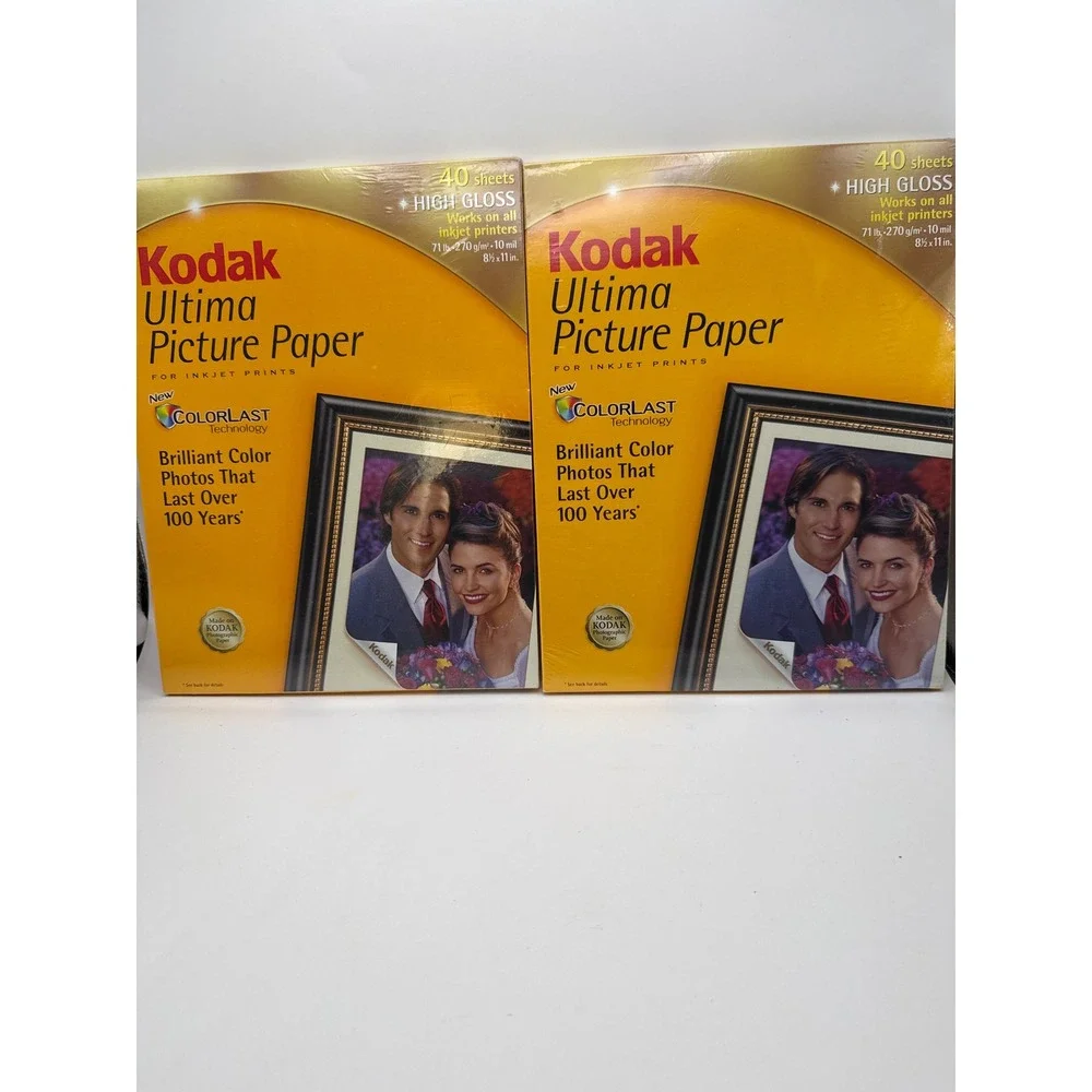 Kodak Ultima Picture Paper High Gloss 8.5x11 40 Sheets 2 Pack CAT 889 2796